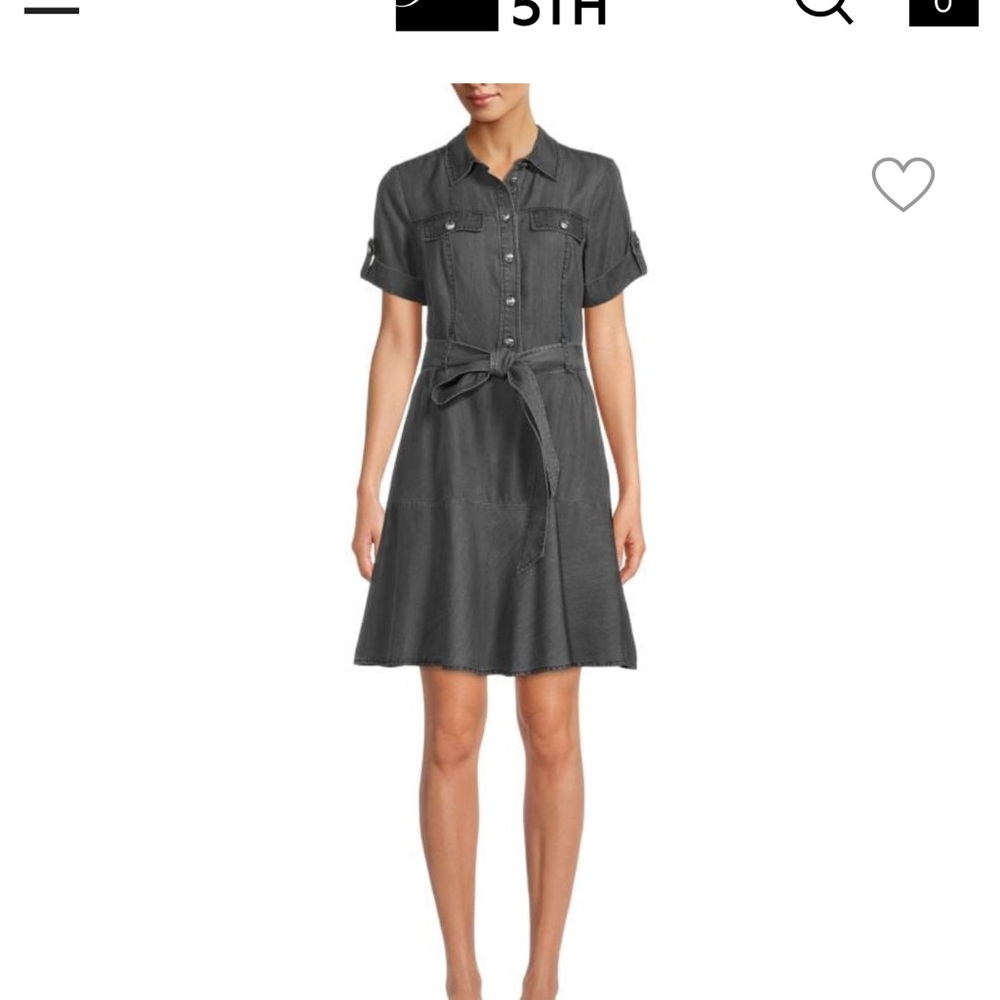 Karl Lagerfield Paris Short-Sleeve Tencel Shirtdress